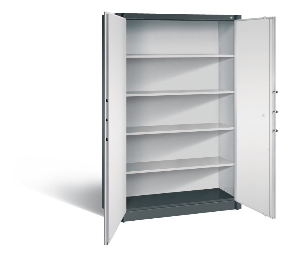 Produktbild C+P Feuergeschützter Flügeltürenschrank Certos 1950 x 1200 x 500 mm in grau bild 2