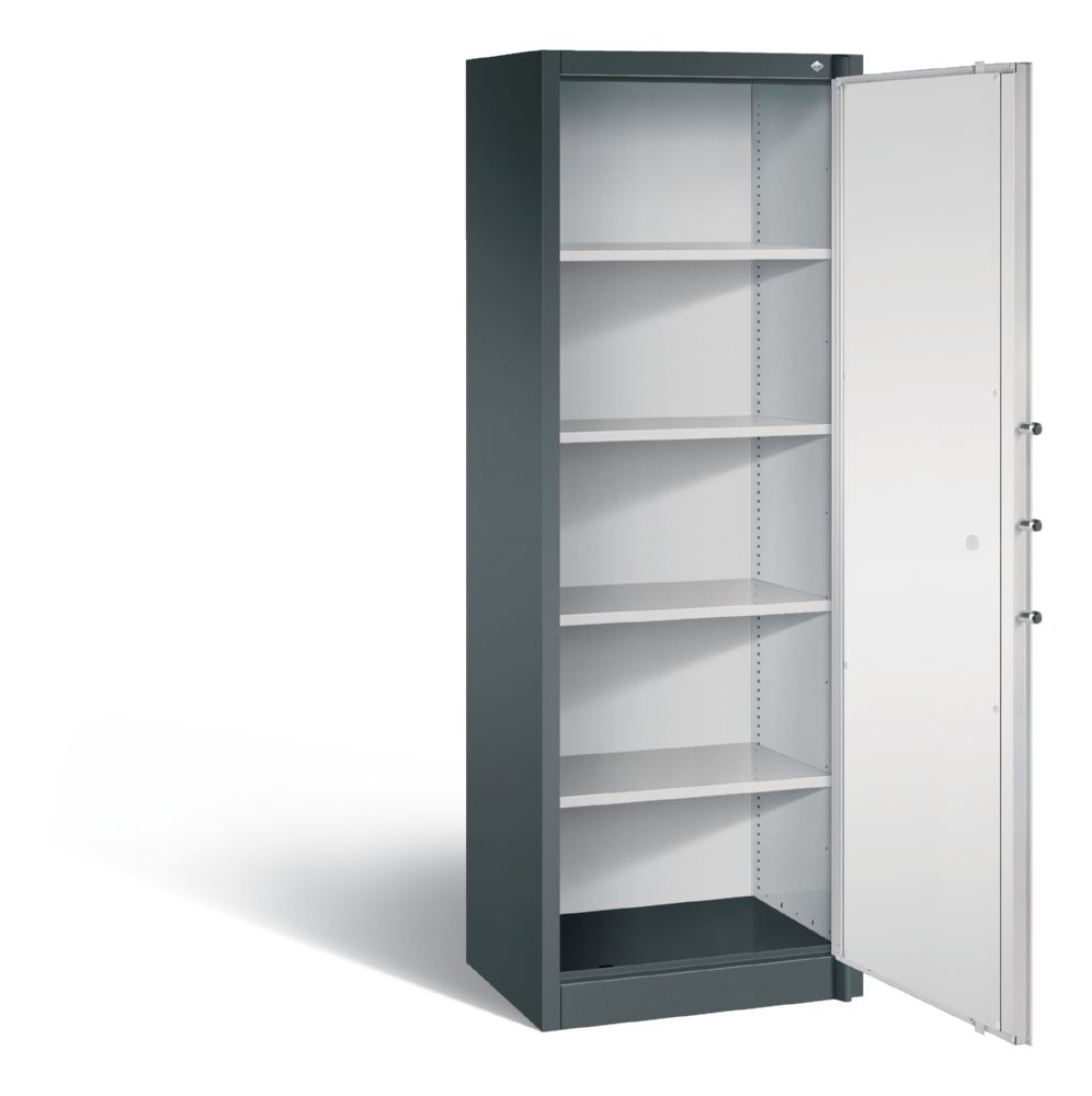 Produktbild C+P Feuergeschützter Flügeltürenschrank Certos 1950 x 650 x 500 mm grau bild 2