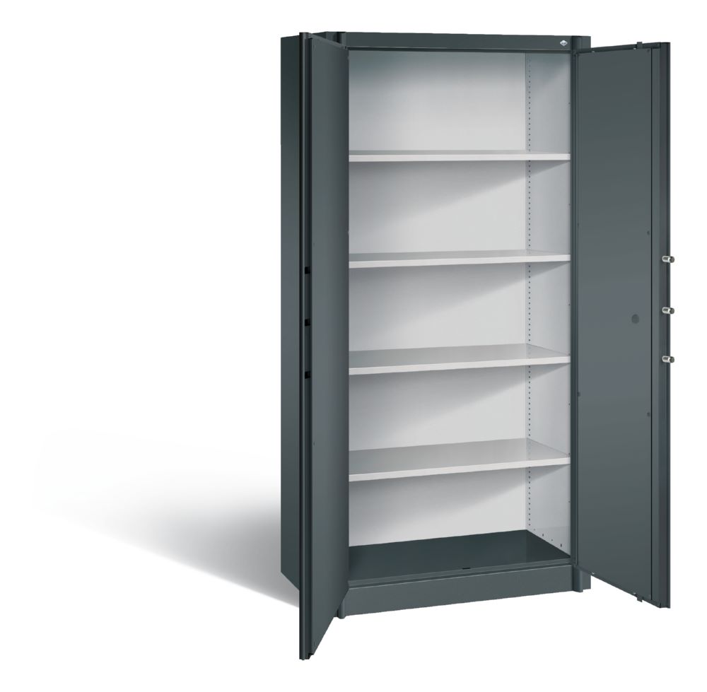 Produktbild C+P Feuergeschützter Flügeltürenschrank Certos 1950 x 930 x 500 mm anthrazit grau bild 2