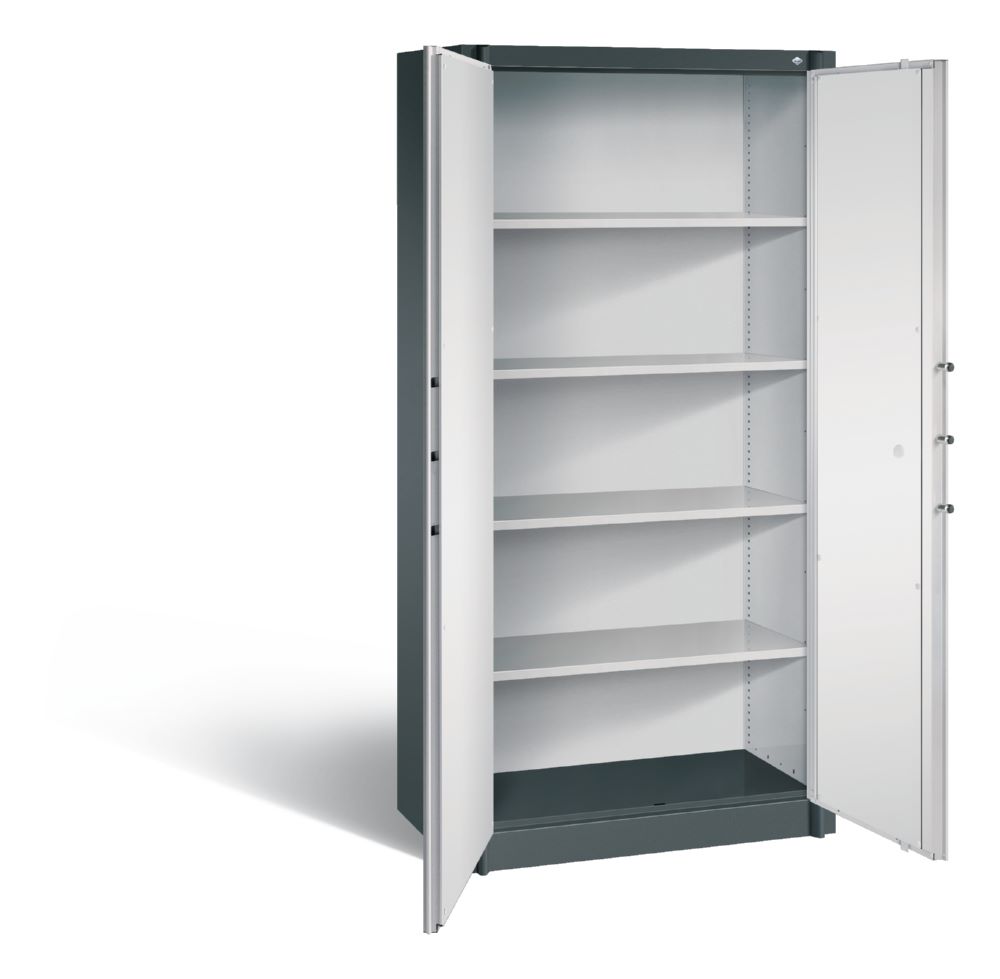 Produktbild C+P Feuergeschützter Flügeltürenschrank Certos Höhe 1950 mm anthrazitgrau lichtgrau bild 2