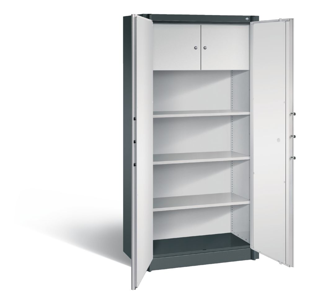 Produktbild C+P Feuergeschützter Flügeltürenschrank Certos Höhe 1950 mm anthrazit lichtgrau bild 2