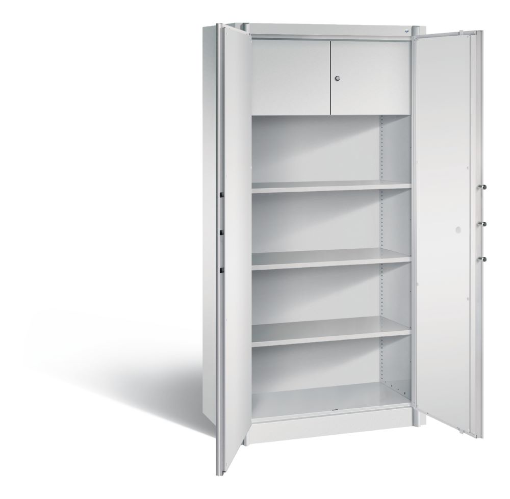 Produktbild C+P Feuergeschützter Flügeltürenschrank Certos m1950 x 930 x 500 mm lichtgrau bild 4
