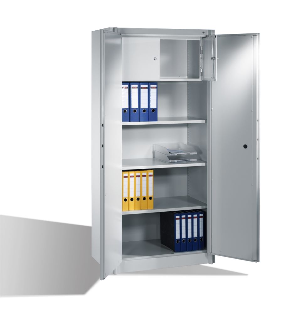 Produktbild C+P Feuergeschützter Flügeltürenschrank Certos H 1950 x B 930 x T 500 mm lichtgrau bild 2