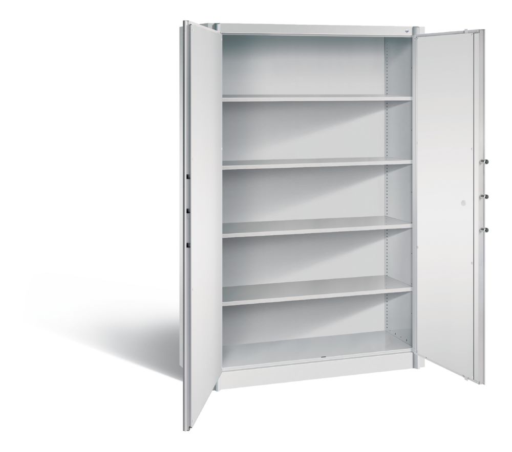 Produktbild C+P Feuergeschützter Flügeltürenschrank Certos H 1950 x B 1200 x T 500 mm lichtgrau bild 2