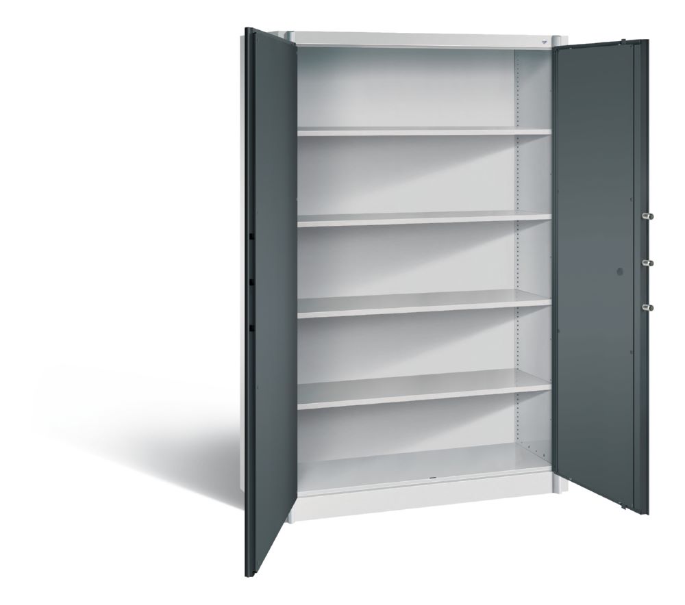 Produktbild C+P Feuergeschützter Flügeltürenschrank Certos H 1950 x B 1200 mm lichtgrau anthrazi bild 2