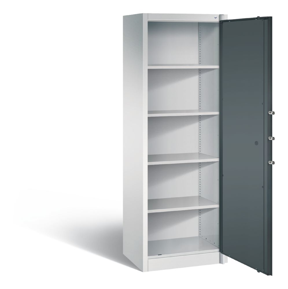 Produktbild C+P Feuergeschützter Flügeltürenschrank Certos Höhe 1950 mm lichtgrau anthrazitgrau bild 2