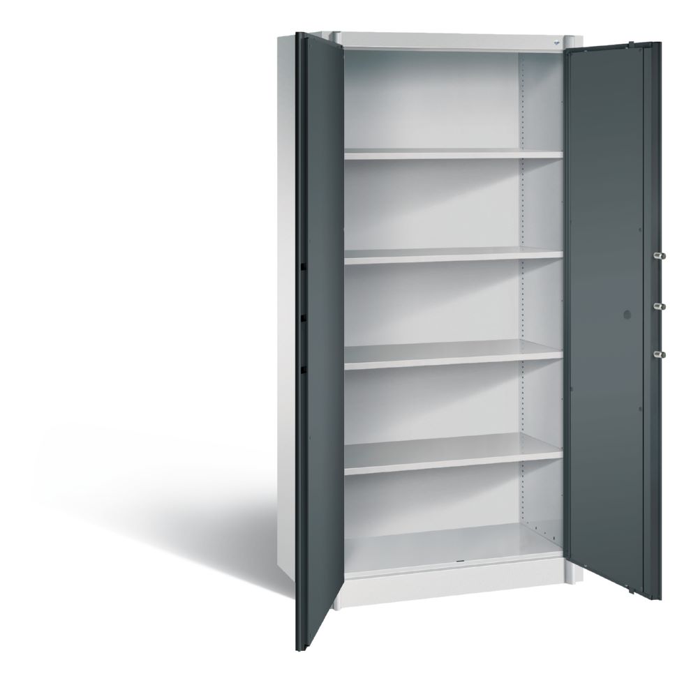 Produktbild C+P Feuergeschützter Flügeltürenschrank Certos H 1950 x B 930 x T 500 mm grau  bild 2