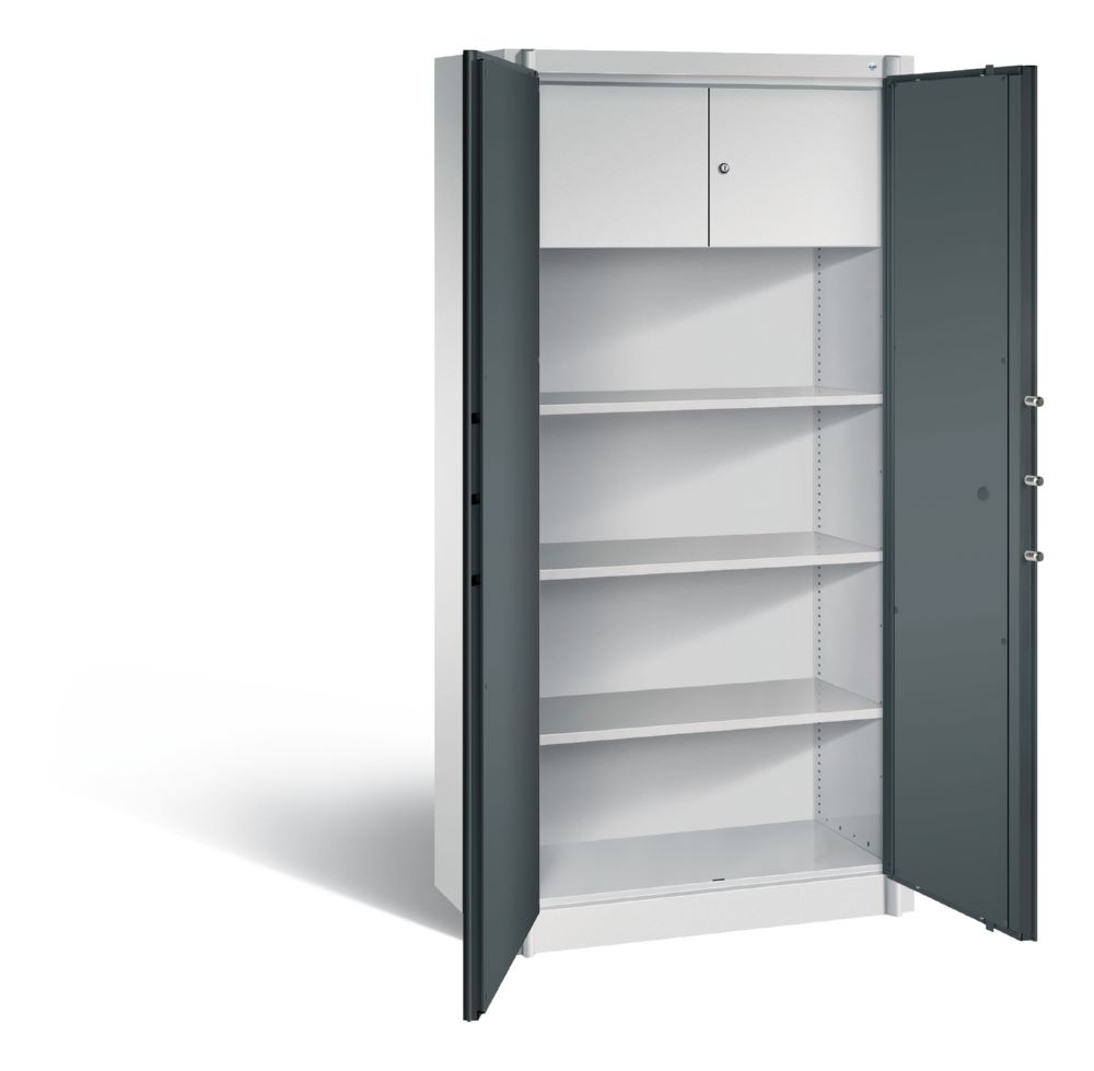 Produktbild C+P Feuergeschützter Flügeltürenschrank Certos H 1950 x B 930 x T 500 mm grau bild 2