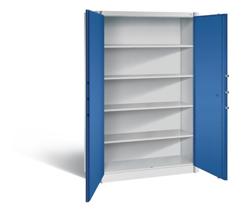 Produktbild C+P Feuergeschützter Flügeltürenschrank Certos H 1950 x B 1200 x T 500 mm grau blau bild 2