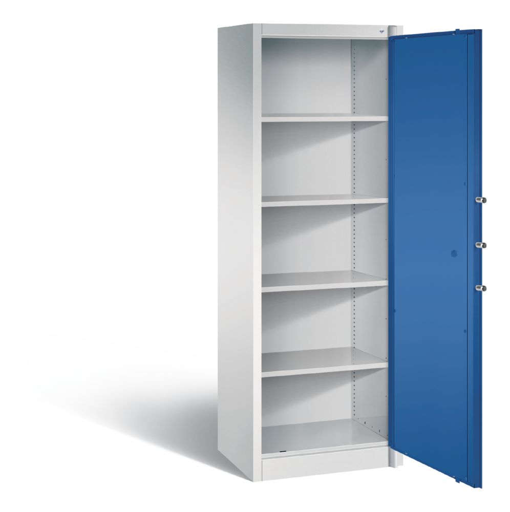 Produktbild C+P Feuergeschützter Flügeltürenschrank Certos Höhe 1950 mm lichtgrau enzianblau bild 2