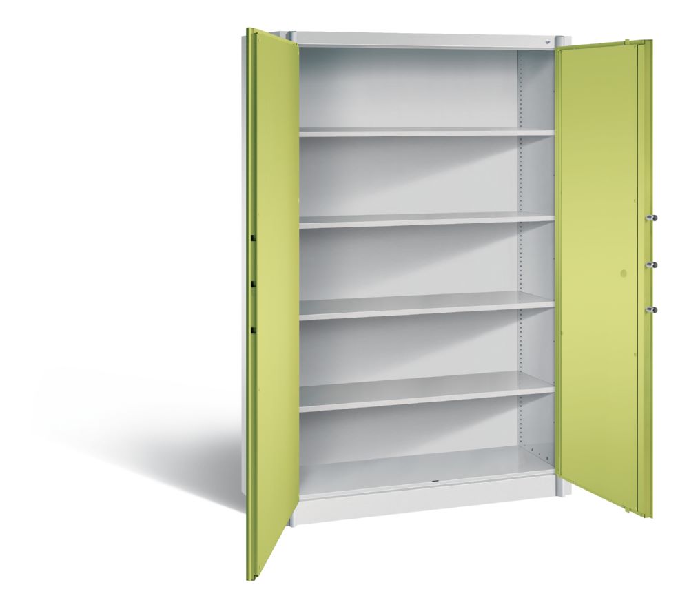 Produktbild C+P Feuergeschützter Flügeltürenschrank Certos H 1950 x B 1200 mm lichtgrau grün bild 2