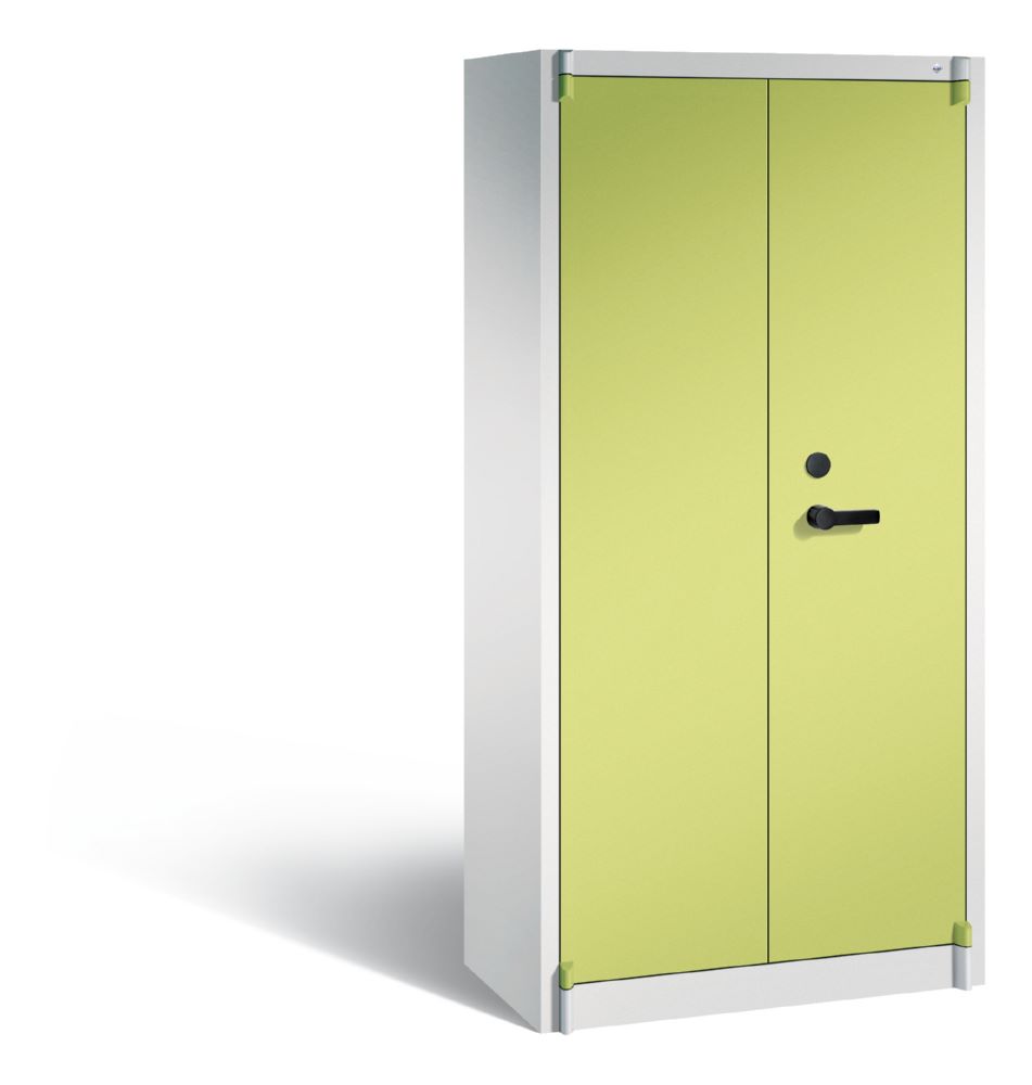 Produktbild C+P Feuergeschützter Flügeltürenschrank Certos 1950 x 930 x 500 mm Lichtgrau grün