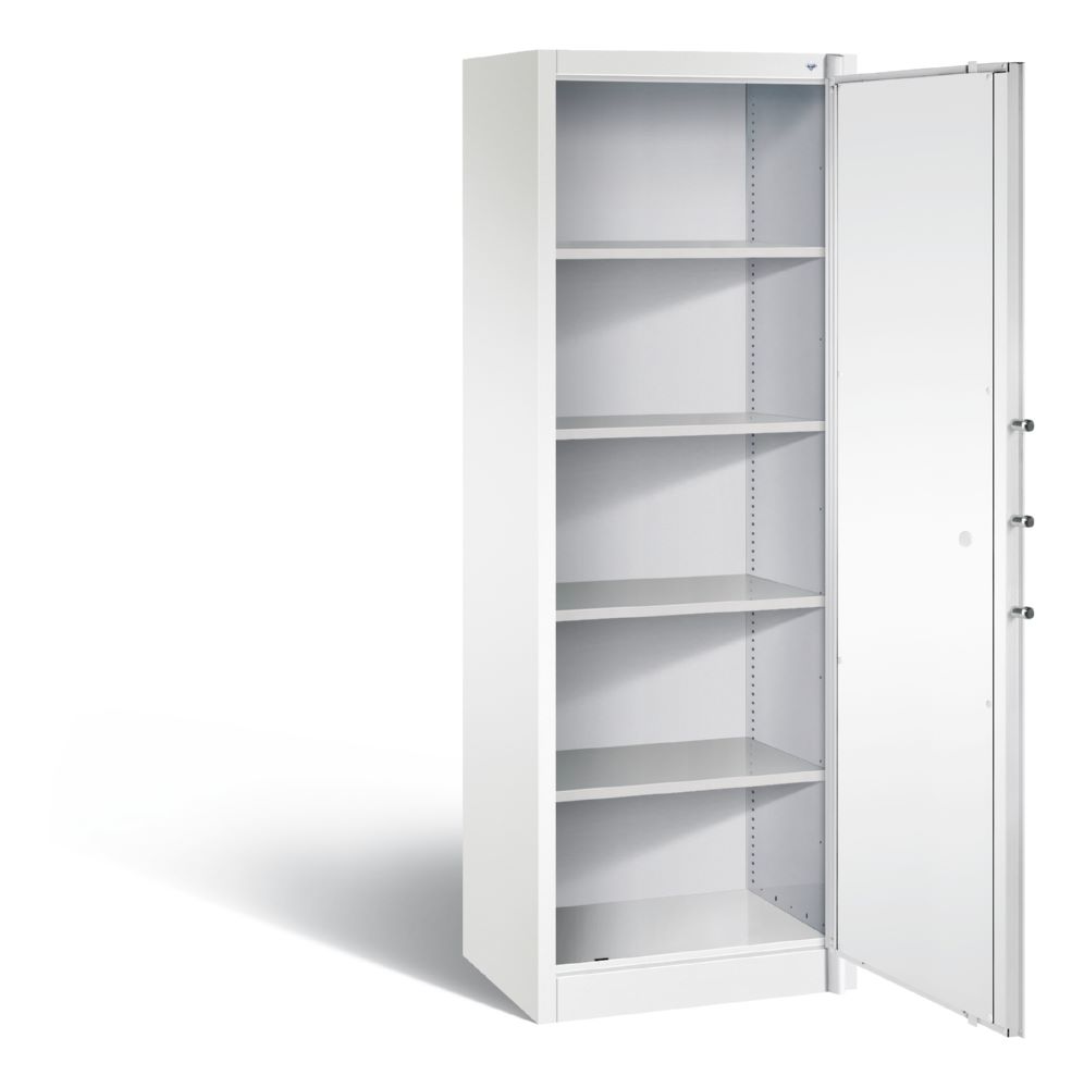 Produktbild C+P Feuergeschützter Flügeltürenschrank Certos 1950 x 650 x 500 mm weiß lichtgrau bild 2