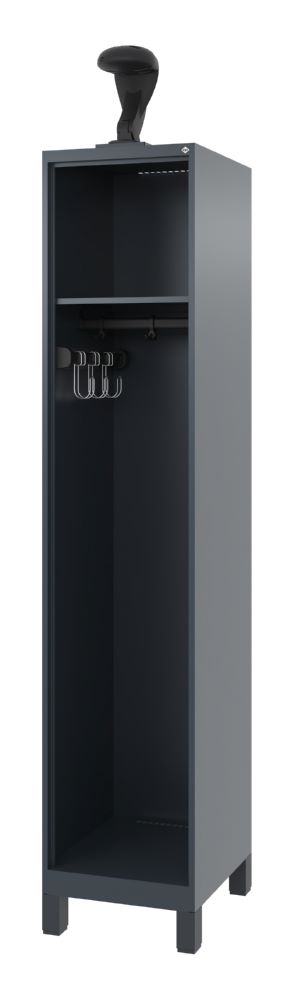 Produktbild C+P Feuerwehrspind Evolo Expert mit Garderobenstange anthrazit H 1850 mm