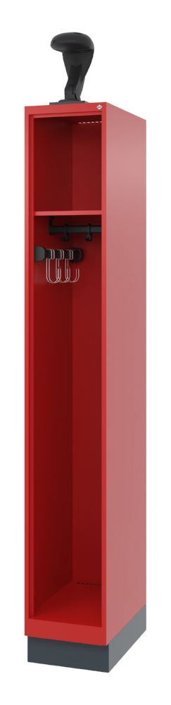 Produktbild C+P Schmaler Feuerwehrspind Evolo Expert 1 Abteil feuerrot 300 x 500 x 1850 mm