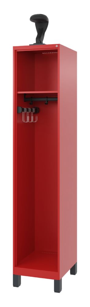 Produktbild C+P Feuerwehrspind Evolo Expert mit Garderobenstange feuerrot H 1850 mm