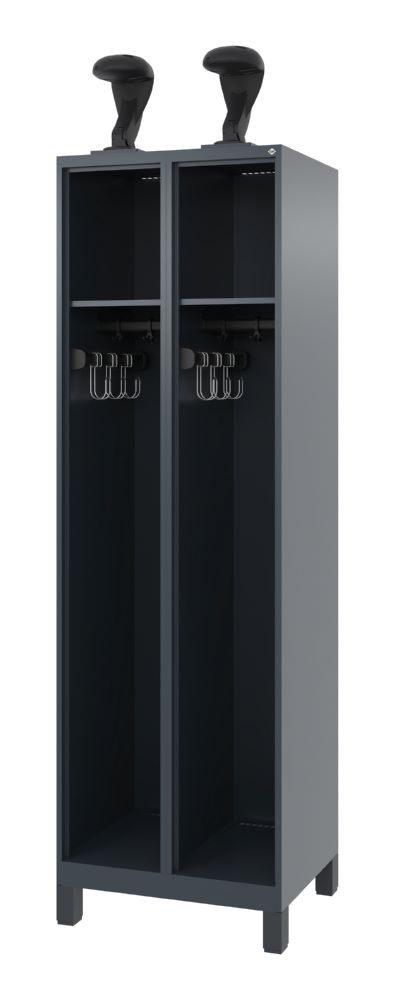 Produktbild C+P Feuerwehrspindl Expert 2 Abteile mit Ausstattung dunkelgrau 600 x 500 x 1850 mm