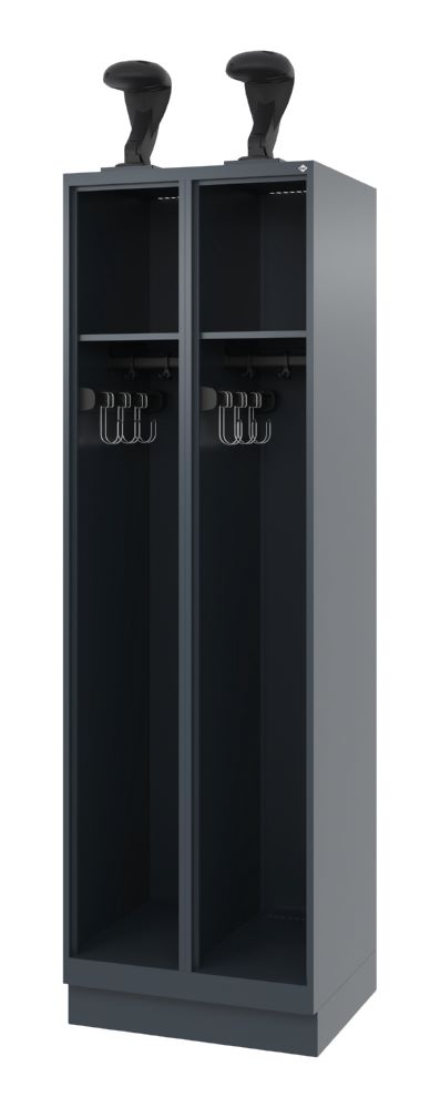 Produktbild C+P Feuerwehrspind Expert 2 offene Abteile dunkelgrau 600 x 500 x 1850 mm