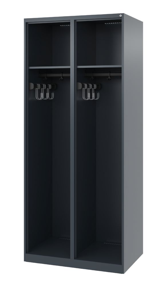 Produktbild C+P Feuerwehrspind Evolo Expert 2 Abteile anthrazitgrau 800 x 500 x 1850 mm