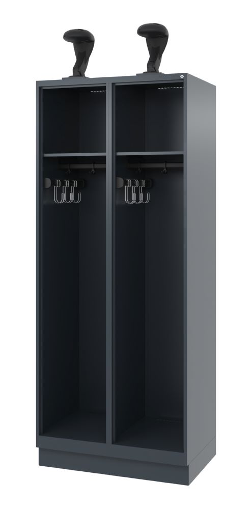 Produktbild C+P Feuerwehrspind Expert 2 offene Abteile je 400 mm anthrazit 800 x 500 x 1850 mm bild 1