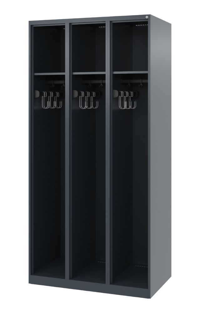 Produktbild C+P Feuerwehrspind Expert 3 offene Abteile anthrazit 900 x 500 x 1850 mm