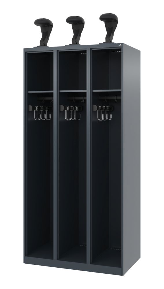 Produktbild C+P Feuerwehrspind Evolo Expert 3 Abteile dunkelgrau 900 x 500 x 1850 mm