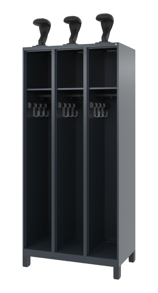 Produktbild C+P Feuerwehrspind Expert 3 Abteile anthrazit 900 x 500 x 1850 mm