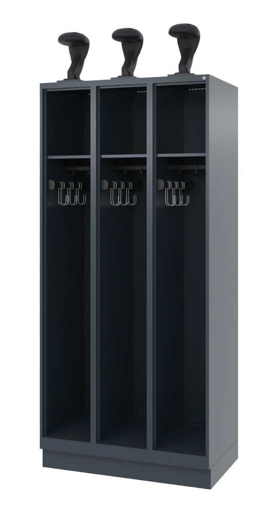 Produktbild C+P Feuerwehrspind Expert 3 Abteile in dunkelgrau 900 x 500 x 1850 mm