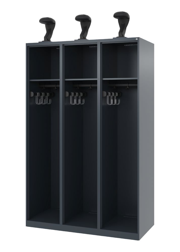 Produktbild C+P Feuerwehrspind Evolo Expert 3 offene Abteile anthrazit 1200 x 500 x 1850 mm