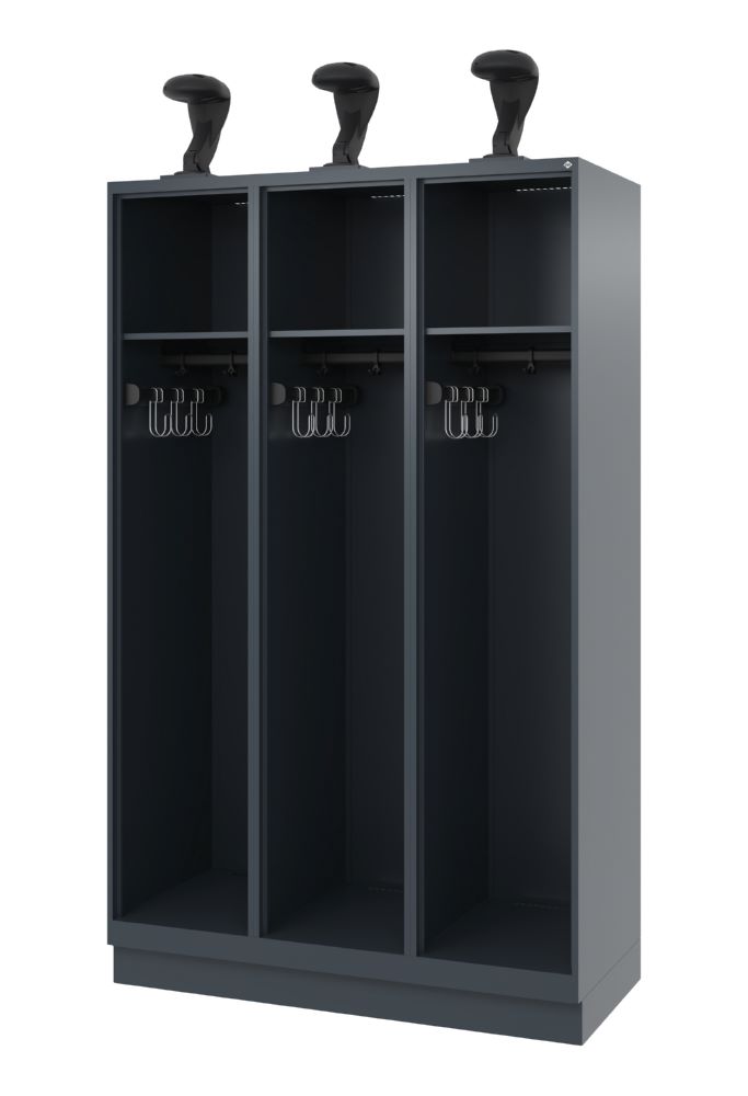 Produktbild C+P Feuerwehrspind Evolo Expert 3 offene Abteile anthrazit 1200 x 500 x 1850 mm