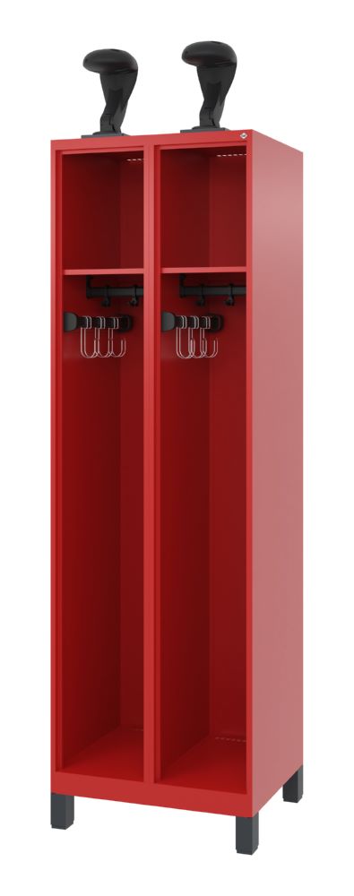 Produktbild C+P Feuerwehrspind Expert 2 Abteile mit Ausstattung feuerrot 600 x 500 x 1950 mm