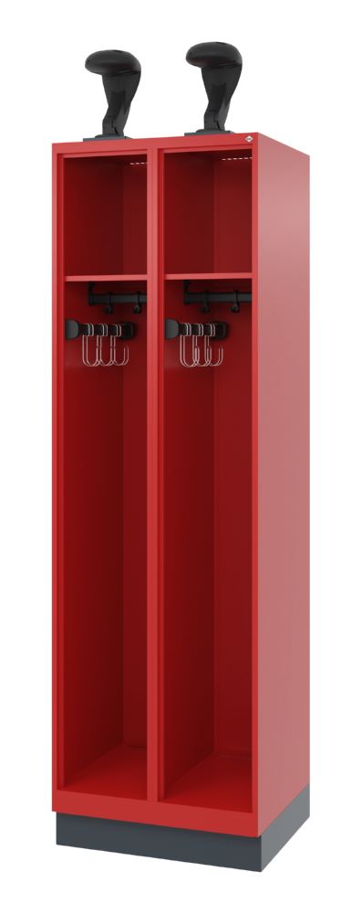 Produktbild C+P Feuerwehrspind Evolo Expert 2 Abteile feuerrot 600 x 500 x 1850 mm
