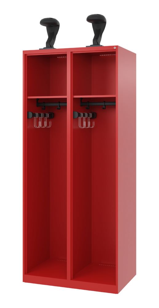 Produktbild C+P Feuerwehrspind Evolo Expert mit Ausstattung feuerrot 800 x 500 x 1850 mm
