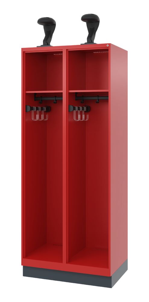 Produktbild C+P Feuerwehrspind Expert 2 offene Abteile je 400 mm feuerrot 800 x 500 x 1850 mm bild 1