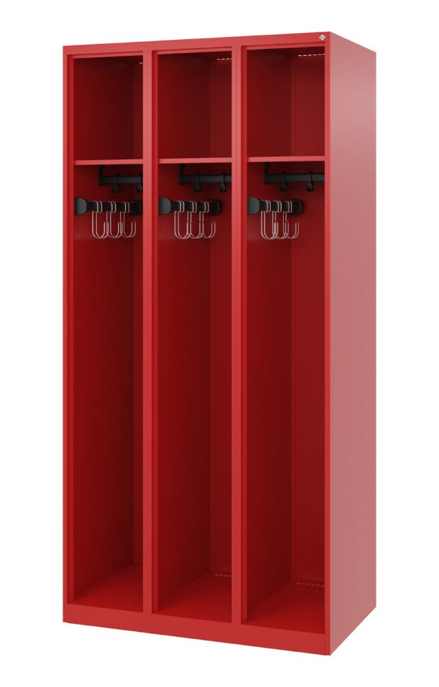 Produktbild C+P Feuerwehrspind Expert 3 offene Abteile feuerrot 900 x 500 x 1850 mm