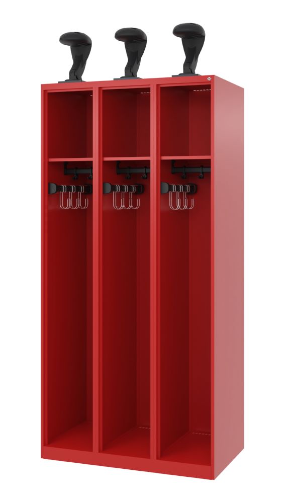 Produktbild C+P Feuerwehrspind Evolo Expert 3 Abteile feuerrot 900 x 500 x 1850 mm