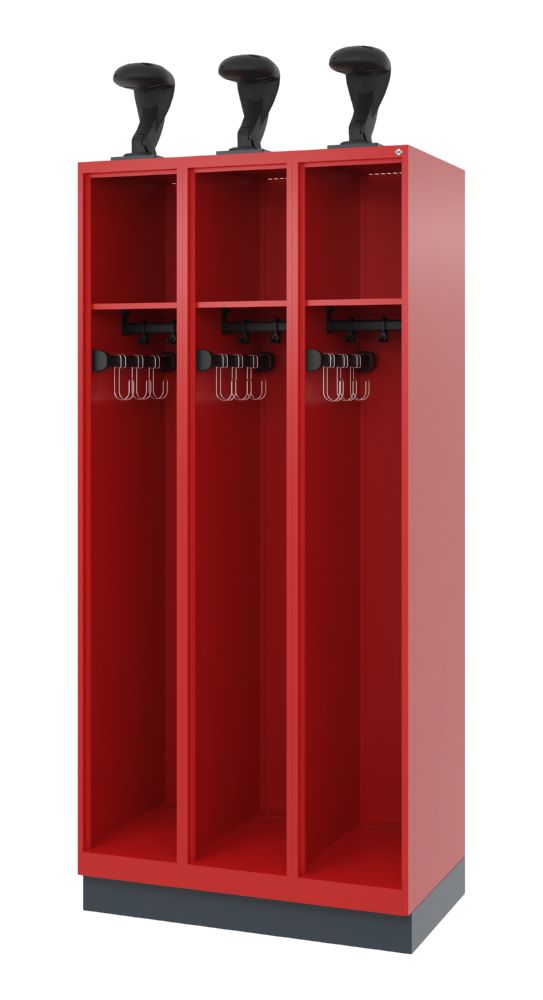 Produktbild C+P Feuerwehrspind Expert 3 Abteile in feuerrot 900 x 500 x 1850 mm