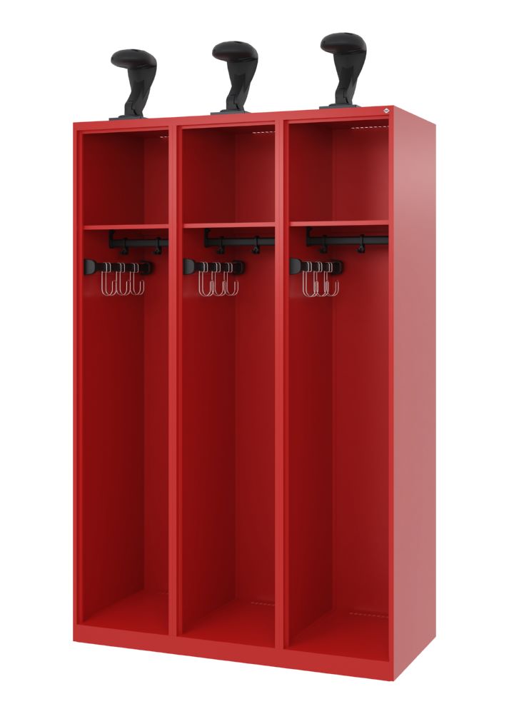 Produktbild C+P Feuerwehrspind Evolo Expert 3 offene Abteile feuerrot 1200 x 500 x 1850 mm