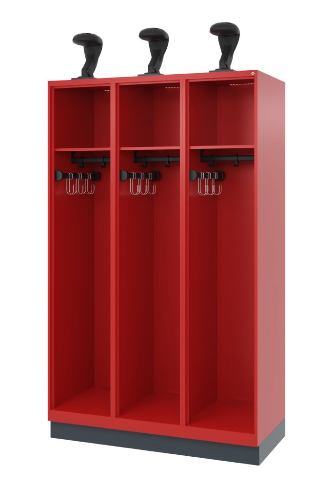 Produktbild C+P Feuerwehrspind Evolo Expert 3 offene Abteile feuerrot 1200 x 500 x 1850 mm