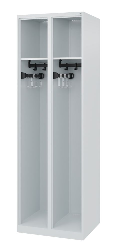 Produktbild C+P Feuerwehrspind Expert 2 Abteile in lichtgrau 600 x 500 x 1850 mm