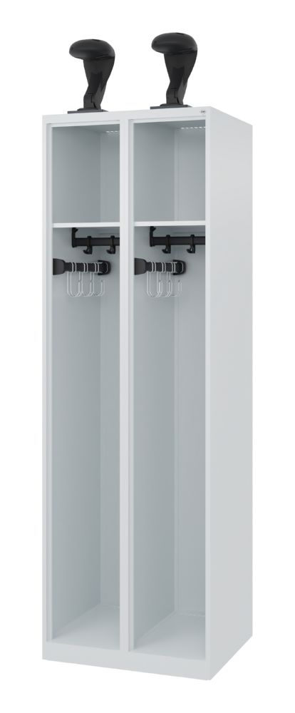 Produktbild C+P Feuerwehrspind Expert 2 Abteile mit Belüftung lichtgrau 600 x 500 x 1850 mm