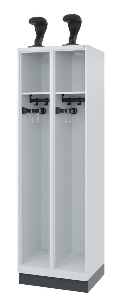 Produktbild C+P Feuerwehrspind Expert 2 offene Abteile lichtgrau 600 x 500 x 1850 mm