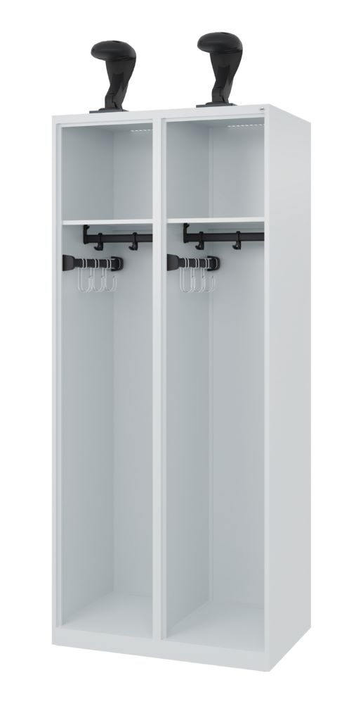 Produktbild C+P Feuerwehrspind Expert 2 Abteile mit Ausstattung lichtgrau 800 x 500 x 1850 mm