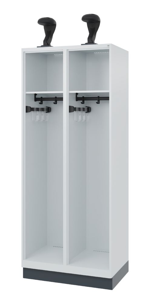 Produktbild C+P Feuerwehrspind Expert 2 offene Abteile je 400 mm lichtgrau 800 x 500 x 1850 mm bild 1