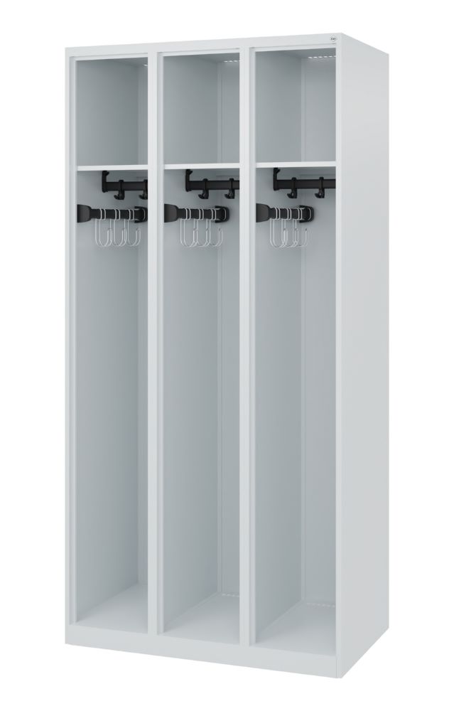 Produktbild C+P Feuerwehrspind Expert 3 offene Abteile hellgrau 900 x 500 x 1850 mm