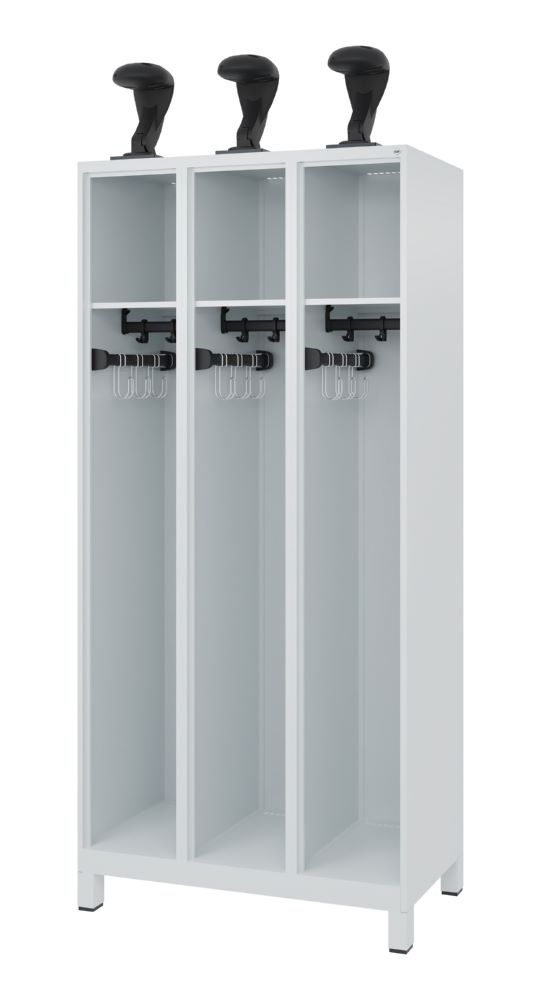 Produktbild C+P Feuerwehrspin Expert 3 Abteile lichtgrau 900 x 500 x 1850 mm