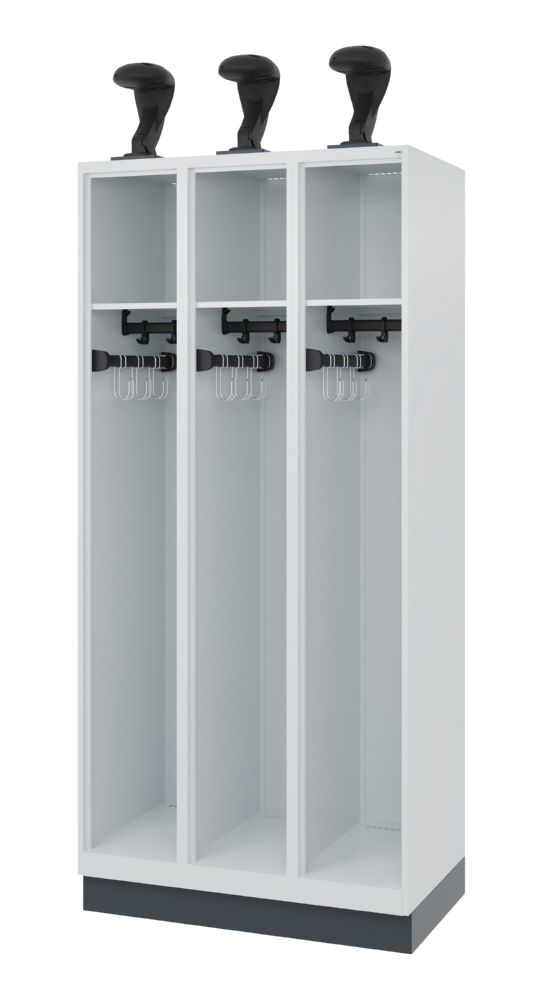 Produktbild C+P Feuerwehrspind Expert 3 Abteile in hellgrau 900 x 500 x 1850 mm