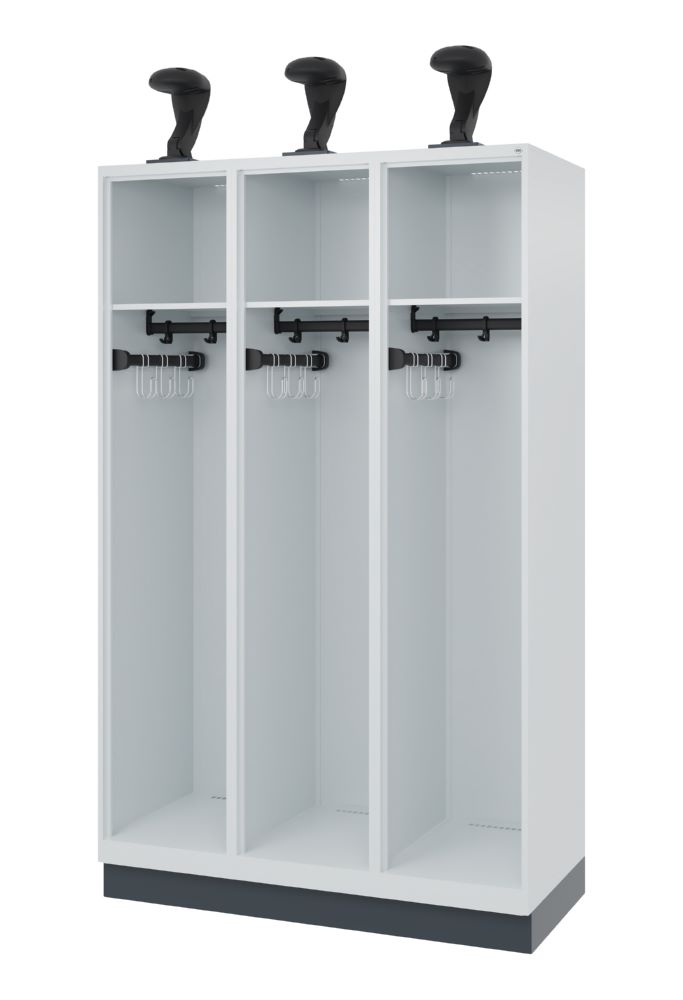 Produktbild C+P Feuerwehrspind Evolo Expert 3 offene Abteile lichtgrau 1200 x 500 x 1850 mm