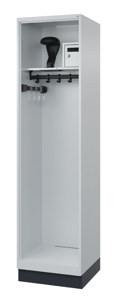 Produktbild C+P Feuerwehrspind Evolo Flexo 1 offenes Abteil lichtgrau 500 x 500 x 1850 mm