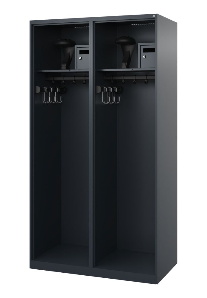 Produktbild C+P Feuerwehrspind Evolo Flexo 2 Abteile je 500 mm anthrazit 1000 x 500 x 1850 mm